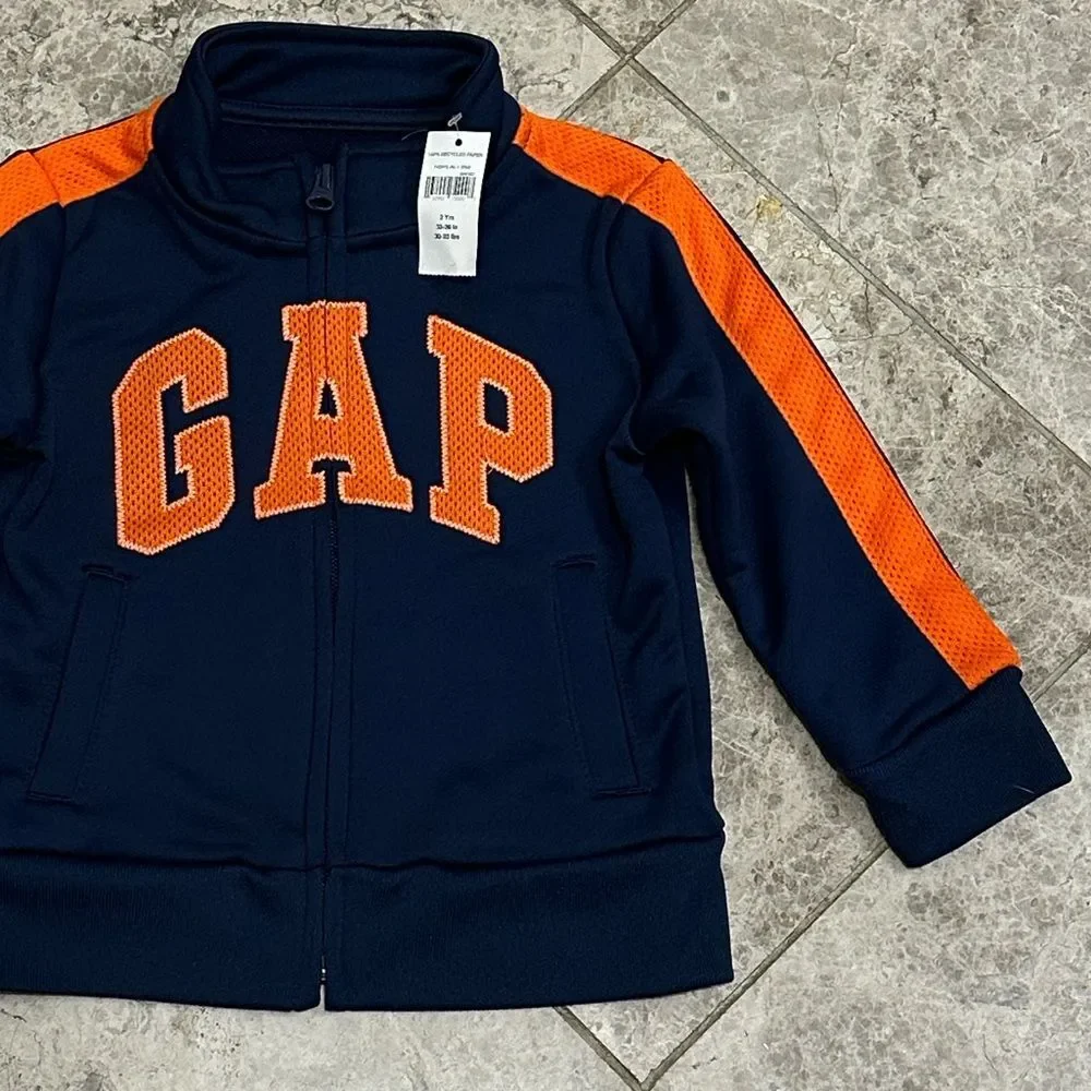 Gap Lightweight Zip Up Jacket NEW Size 2T Toddler Boy Blue Orange